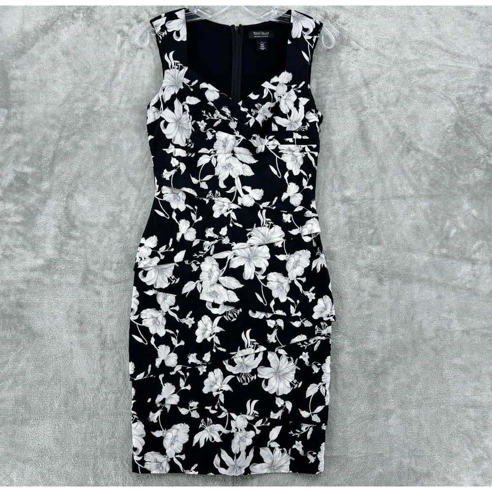 White House Black Market Dress 6 Floral Bodycon Career Sweetheart Evening Event